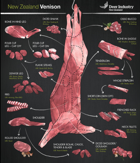 편집 1 Deer Industry New Zealand __ Cuts Chart Poster